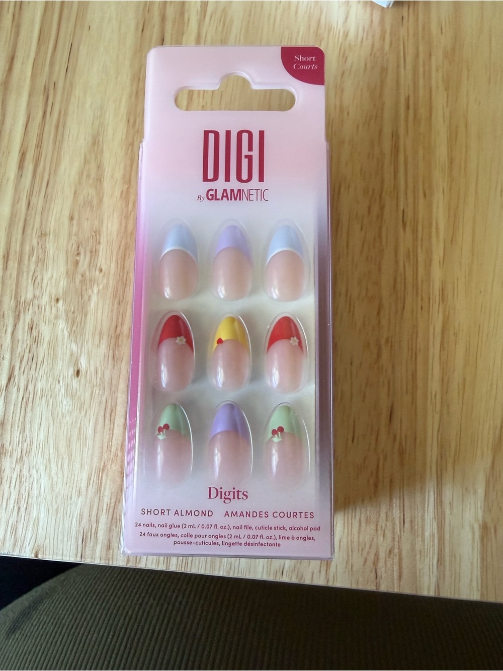 DIGI by GLAMNETIC Short Almond Press-On Nails — Pastel Multi Floral Tips
